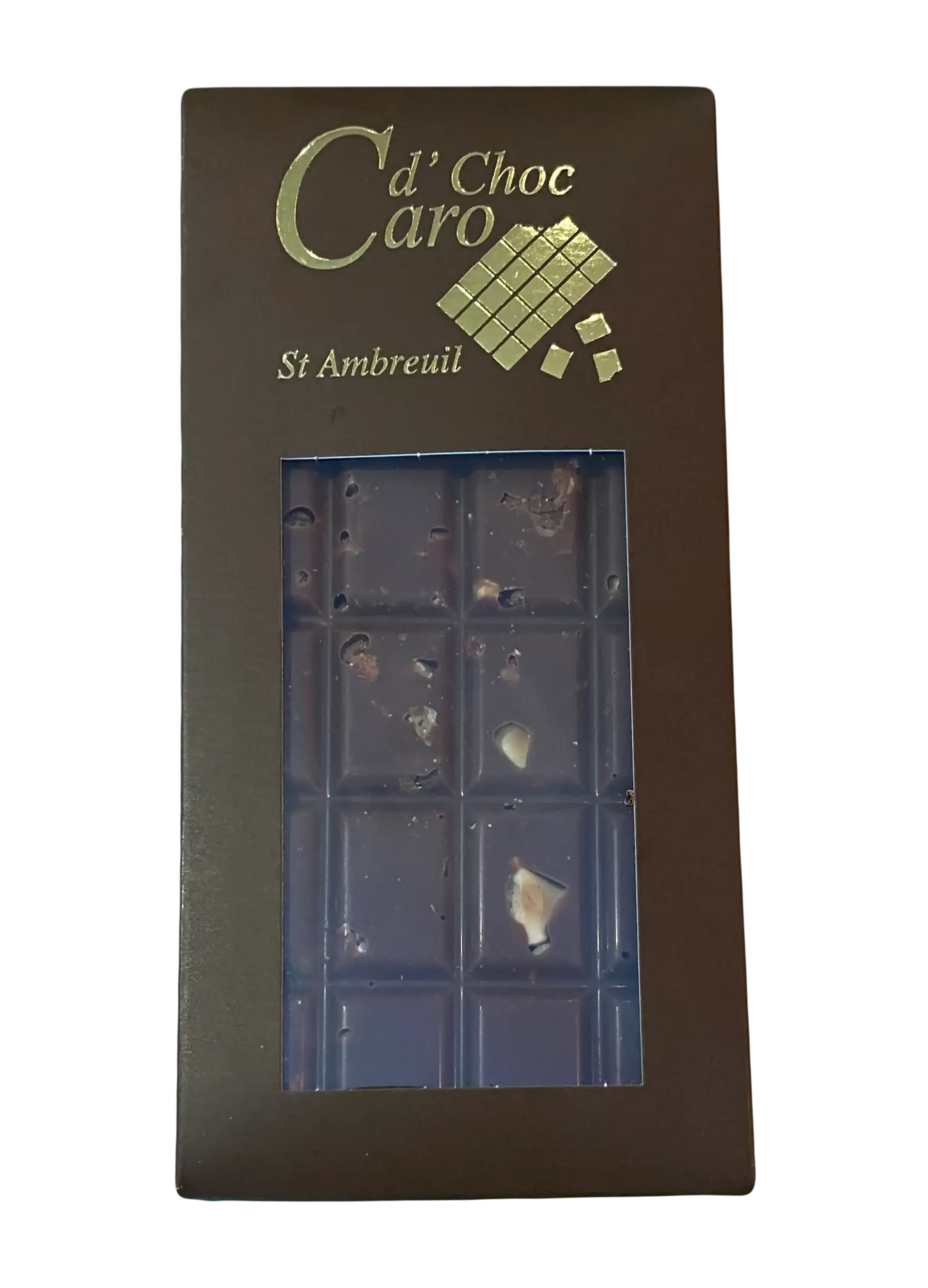 Tablette chocolat au lait avec noisettes de Caro d'Choc