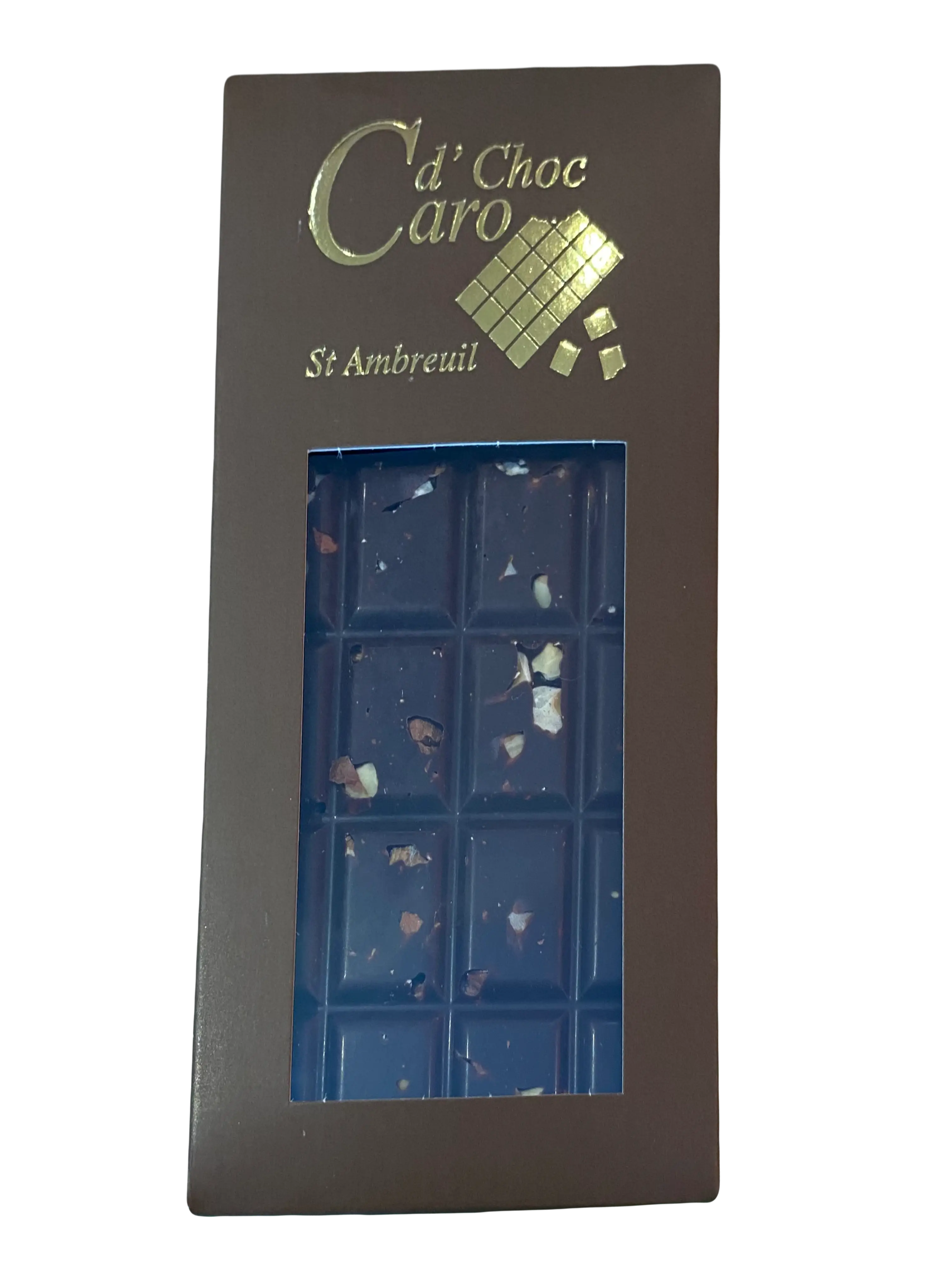 Tablette chocolat noir avec noisettes de Caro d'Choc